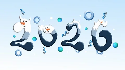 Snowman characters surrounded by swirling winter elements Stock Footage 321551049