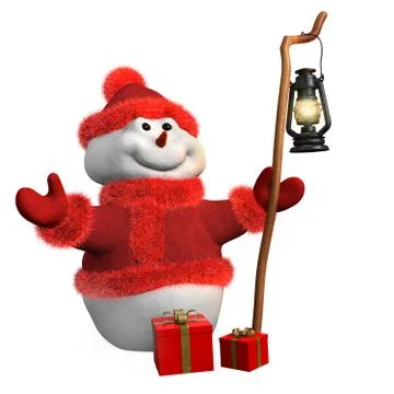 Snowman at Christmas Stock Illustration