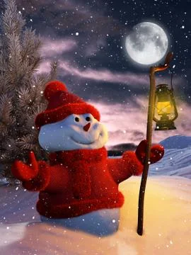 Snowman at Christmas Stock Illustration