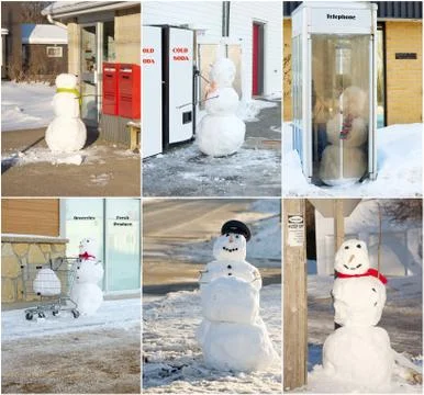 Snowman collage. Stock Photos