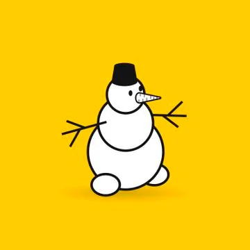 Snowman color vector flat icon Stock Illustration