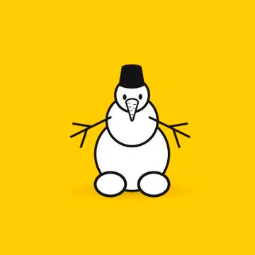 Snowman color vector flat icon Stock Illustration