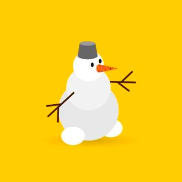 Snowman color vector flat icon Stock Illustration