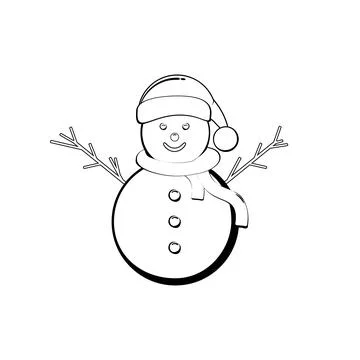 Snowman coloring. Stock Illustration
