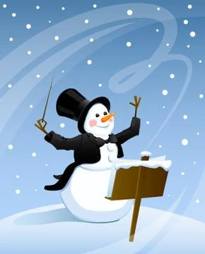 Snowman conductor Stock Illustration