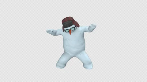 Snowman dance - 3d render looped with alpha channel. Stock Footage 167512792