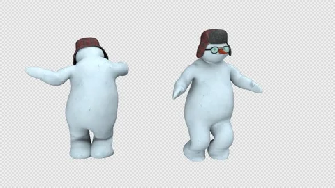 Snowman dance - 3d render looped with alpha channel. Stock Footage 167512855