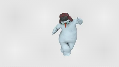 Snowman dance - 3d render looped with alpha channel. Stock Footage 167513125