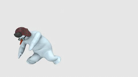 Snowman dance - 3d render looped with alpha channel. Stock Footage 167513444
