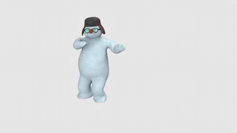 Snowman dance - 3d render looped with alpha channel. Stock Footage 167513449