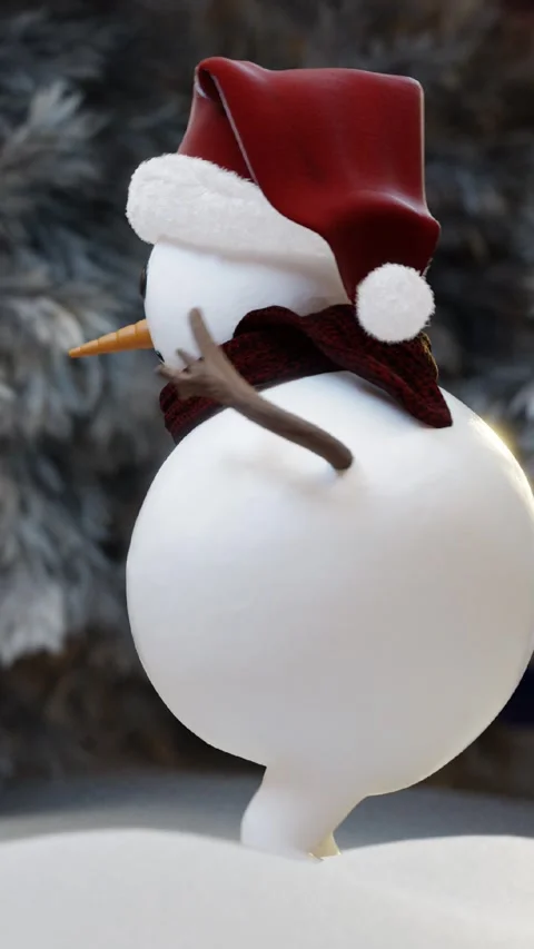 Snowman is dancing Stock Footage 295226548