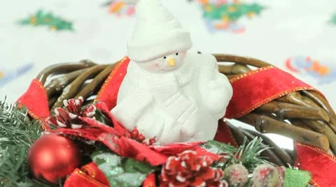 Snowman Decoration Stock Footage 10576969