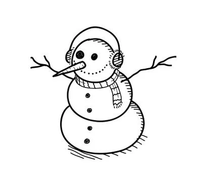 Snowman Doodle Illustrazione stock
