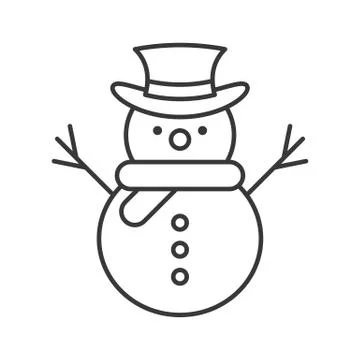 Snowman editable outline icon, winter christmas theme Stock Illustration