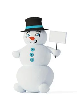 Snowman with empty blank Stock Illustration