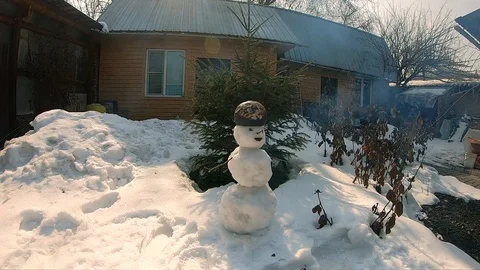 Snowman Explosion Stock Footage 106054665