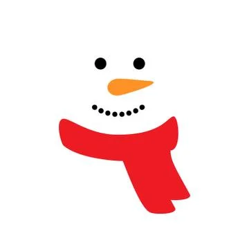 Snowman face isolated on white background. Vector illustration. Icon イラスト素材