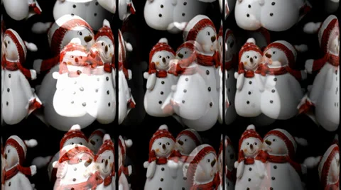 Snowman Figures Motion Mapping Stock Footage 32920172