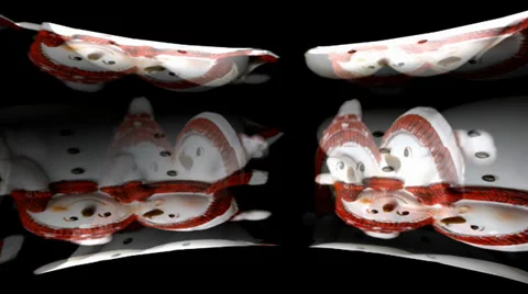 Snowman Figures Motion Mapping Stock Footage 32920431