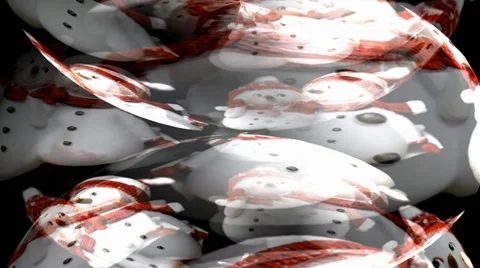 Snowman Figures Motion Mapping Stock Footage 32920643