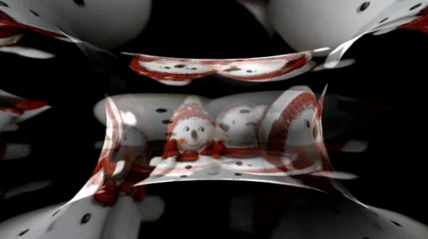 Snowman Figures Motion Mapping Stock Footage 32920947