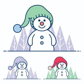 Snowman Flat Design 库存插图