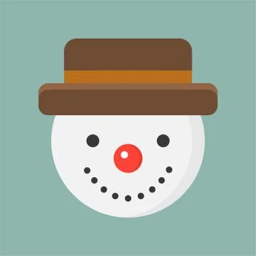 Snowman flat vector icon, Christmas theme set Stock Illustration