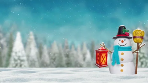 Snowman Stock Footage 250385429