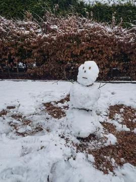 Snowman in the forest Foto stock