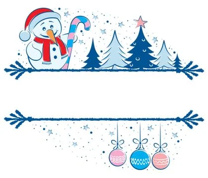 Snowman Frame Stock Illustration
