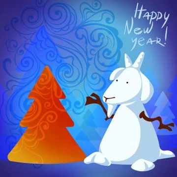 Snowman goat Stock Illustration