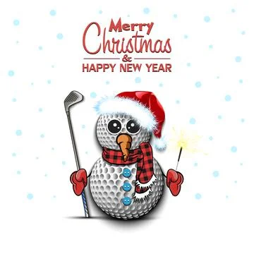 Snowman from golf balls Stock Illustration