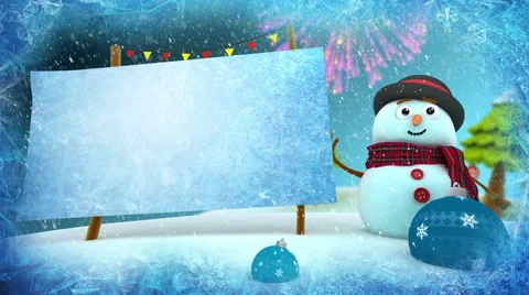 Snowman Greeting Card Stock Footage 45187337
