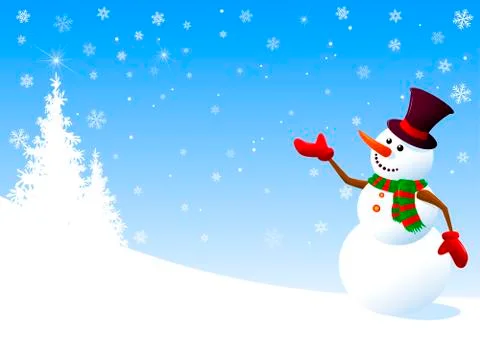 Snowman greeting Stock Illustration