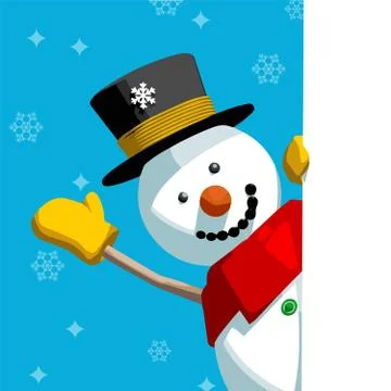 Snowman Greeting Message Stock Illustration