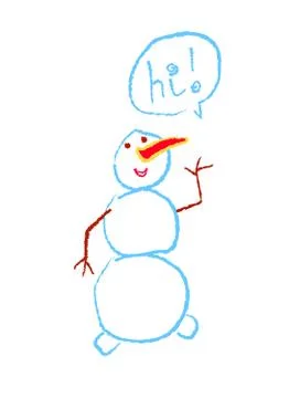 Snowman, hand drawn Stock Illustration