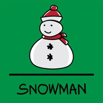 Snowman hand-drawn style. Stock Illustration