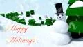 Snowman Happy Holidays happy waving animation winter snowflakes falling HD Footage