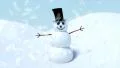 Snowman happy waving animation with winter snowflakes falling HD Footage