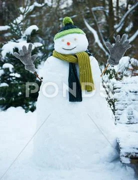Snowman With Hat And Gloves