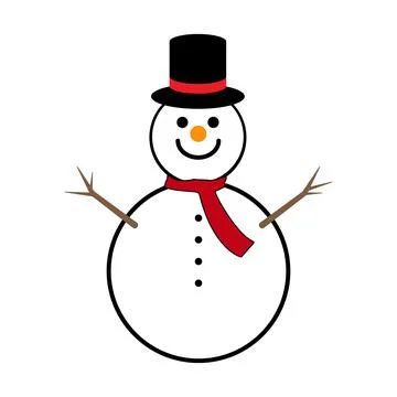 Snowman in a hat Illustrazione stock