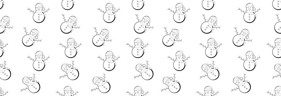 Snowman in a hat. Stock Illustration