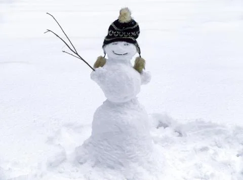 Snowman with hat Stock Photos