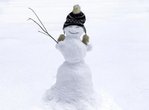 Snowman with hat Stock Photos