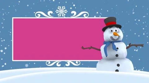 Snowman HD loop Video stock 10560079