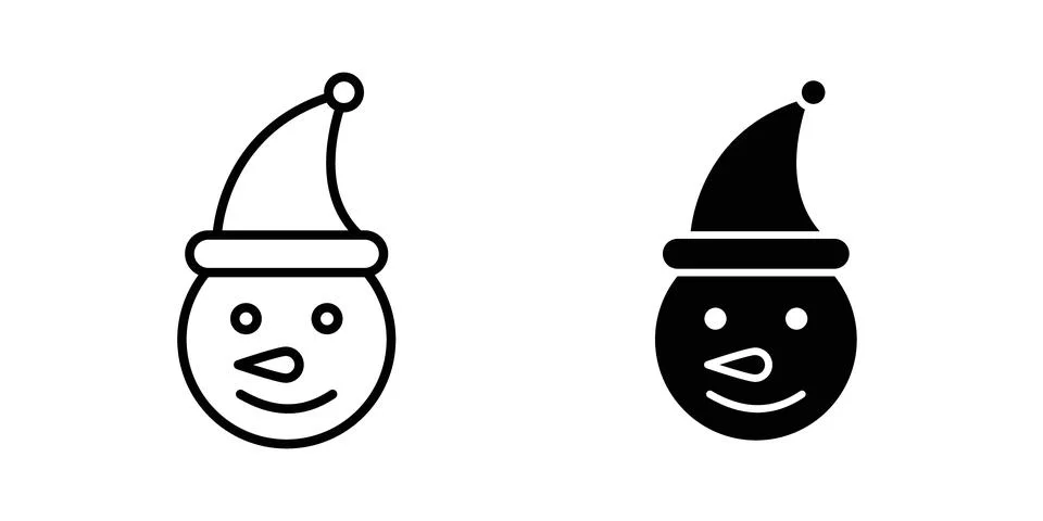 Snowman head icon vector, symbol, logo illustrations Stock Illustration