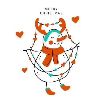 Snowman icon Christmas vector. Illustrazione stock