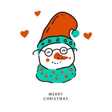 Snowman icon Christmas vector. Stock Illustration