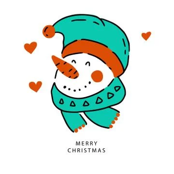 Snowman icon Christmas vector. Stock Illustration