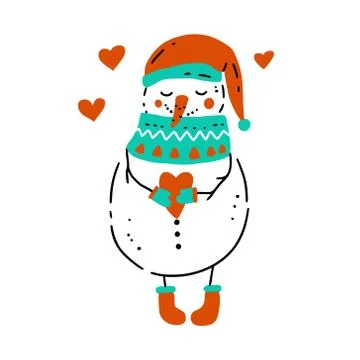 Snowman icon Christmas vector. Stock Illustration